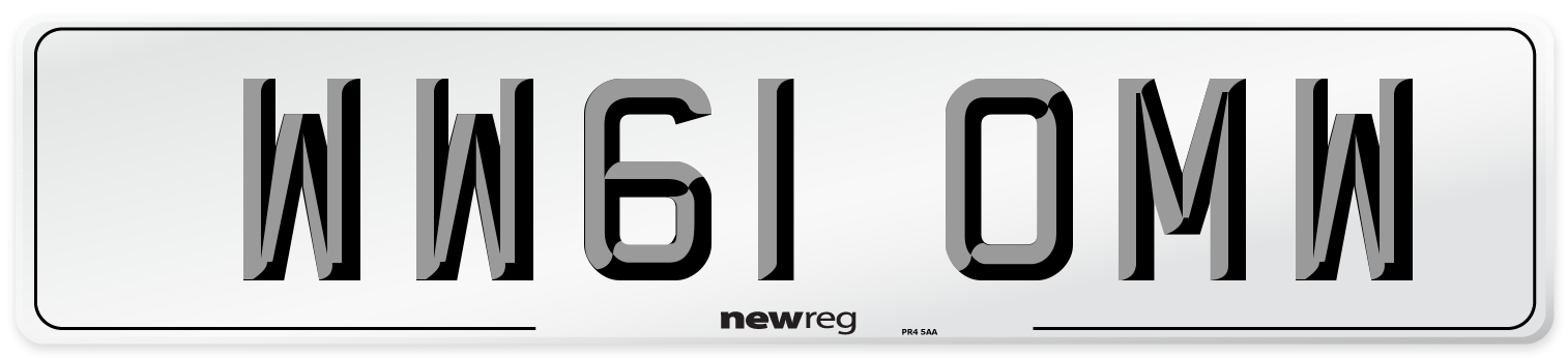 WW61 OMW Number Plate from New Reg